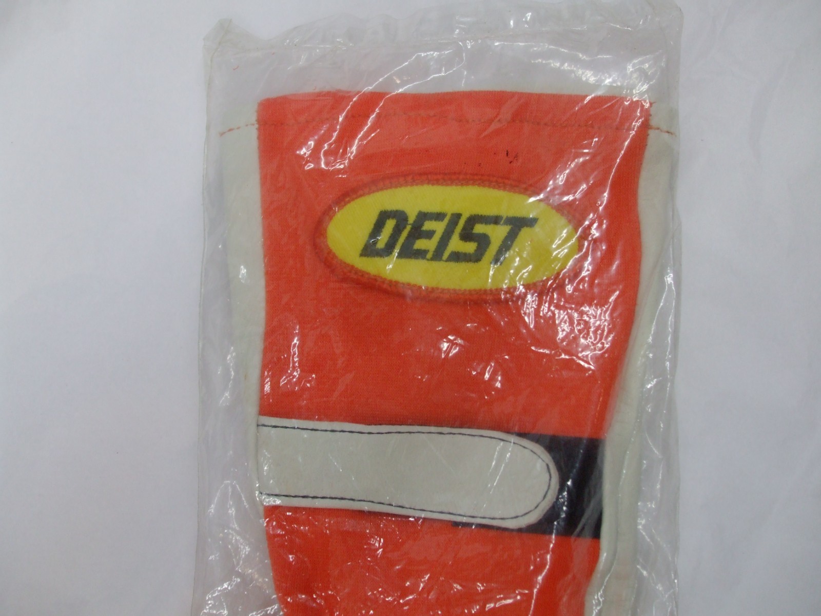 Deist Vintage Racing Dragster orange White Gloves NOS .04164 Size medium.
