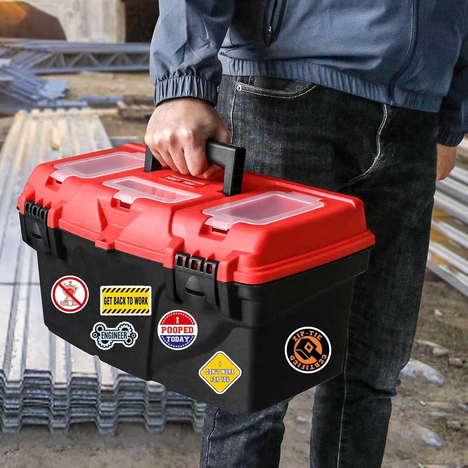 150 PCS Funny Hard Hat Stickers for Adults, Blue Collar Gifts Colorful