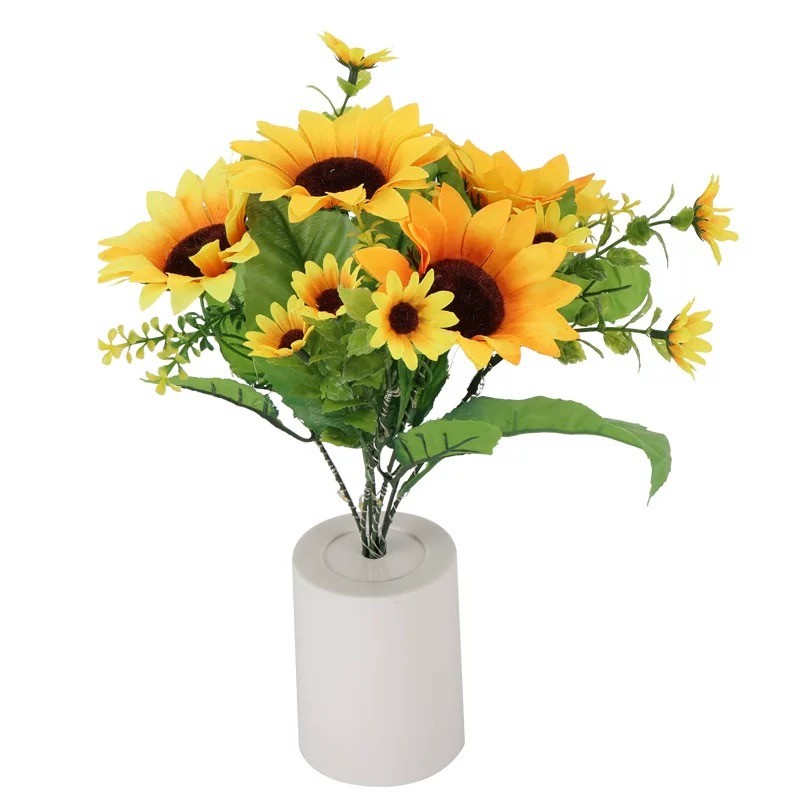 Sunflower Lamp Artificial LED Night Light Flower Table Lamp Battery Operated US