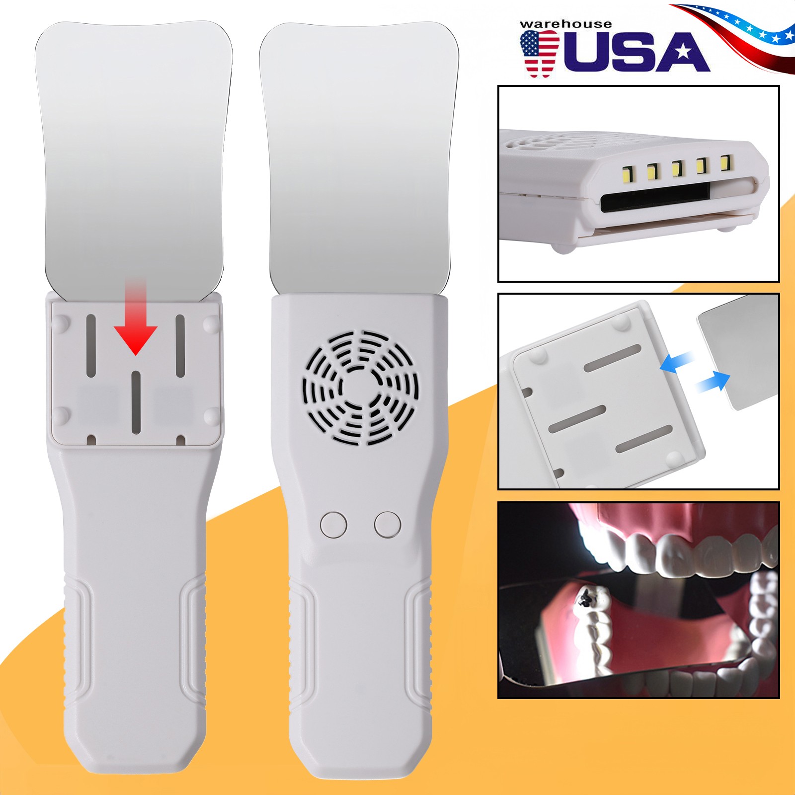 Dental Occlusal Mirror Fog Free LED Intra Oral Photo System 4 Mirror