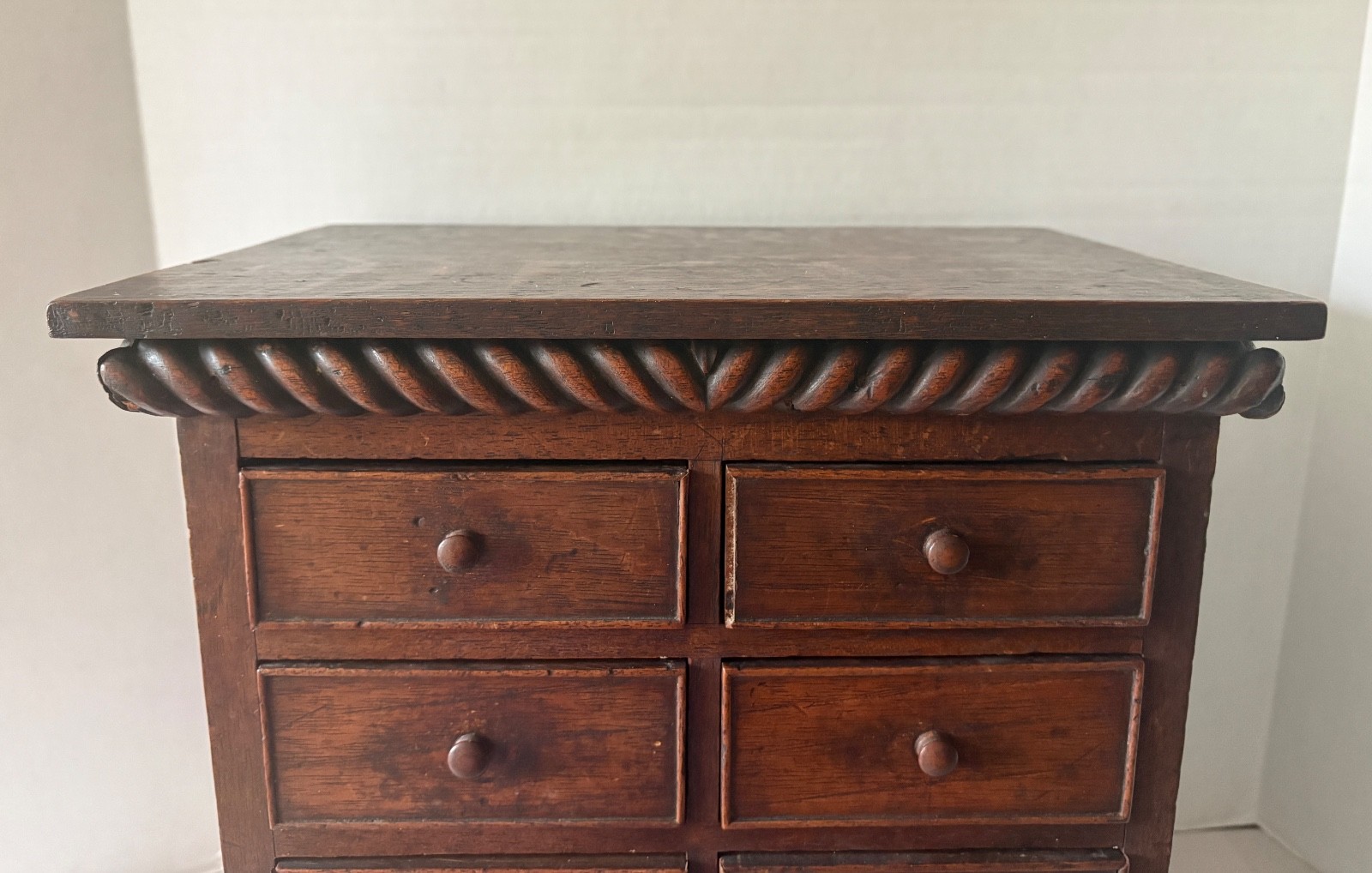Antique Table Top Walnut Hand Dovetailed Dresser/Salesman Sample/Apprentice