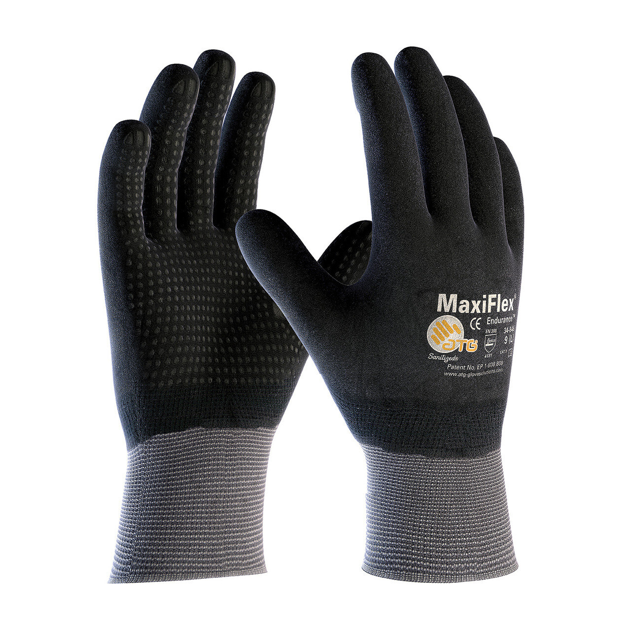 PIP 34-846 MaxiFlex ATG Micro Foam Nitrile Grip Coated WORK GLOVES Dotted Palms