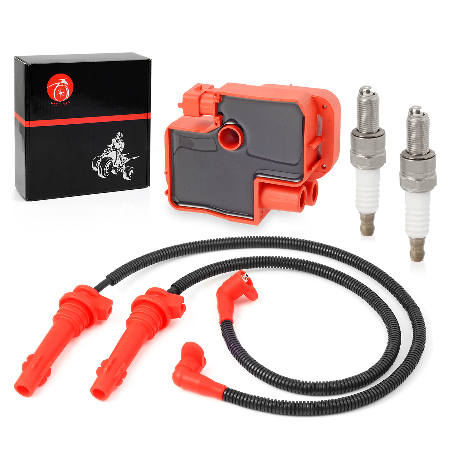 FOR Polaris Rzr Xp 900 4 900 Ignition coil Spark plug & Wire Cap 2011 2012-2014