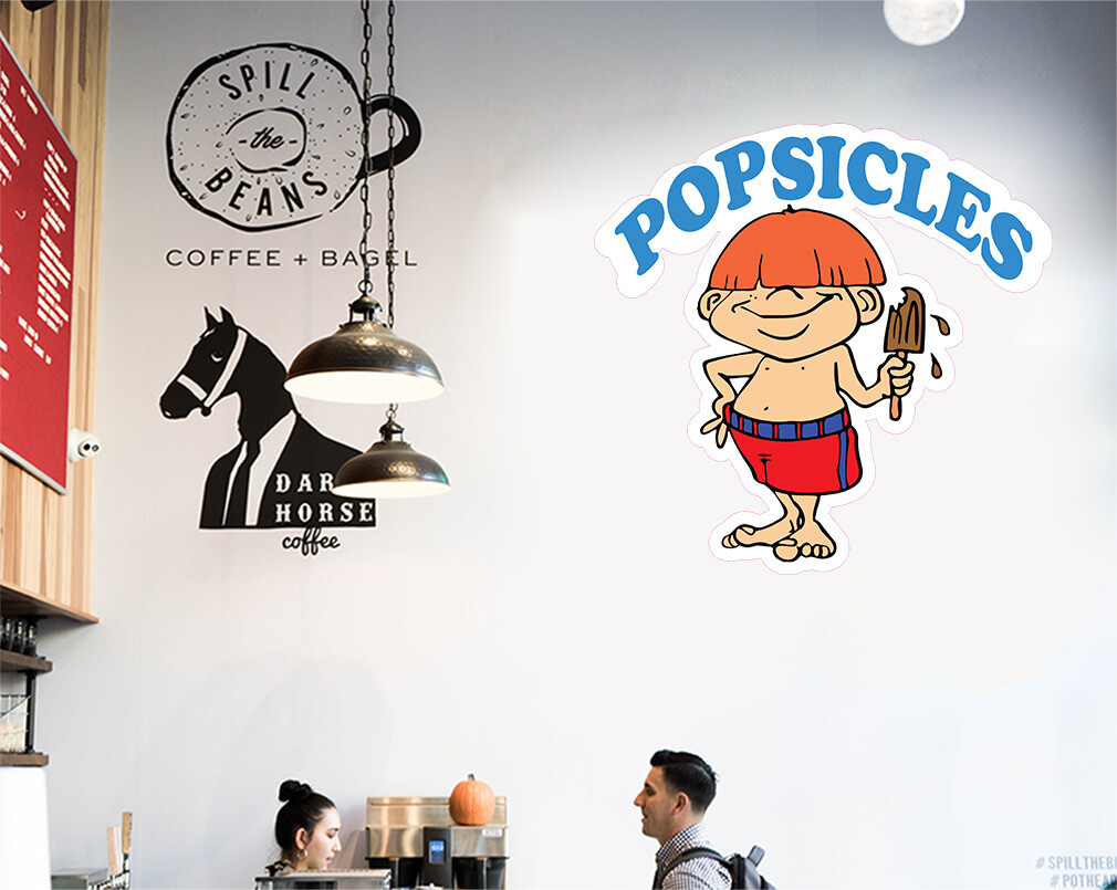 Food Truck Decals Popsicles Retail Concession Concession Sign Blue