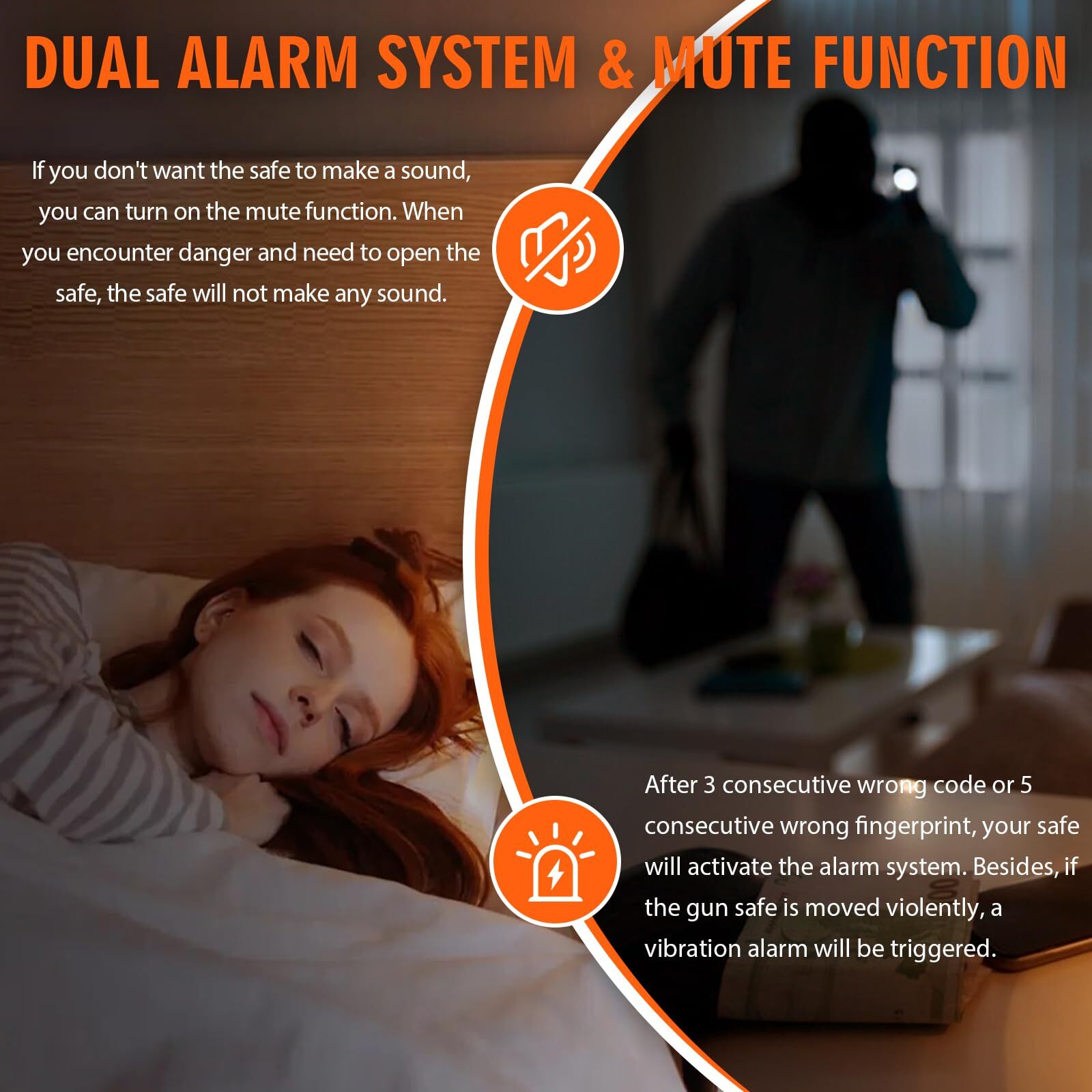 4-5 Gun Rifle Safe for Home Rifle and Pistols, Biometric Gun Safe with Drawer