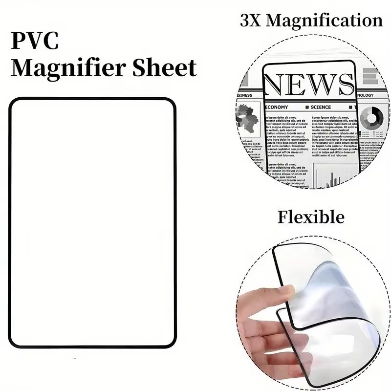 Full Page Magnifier Reading Glass Lens Large Sheet Magnifying Aid Tool