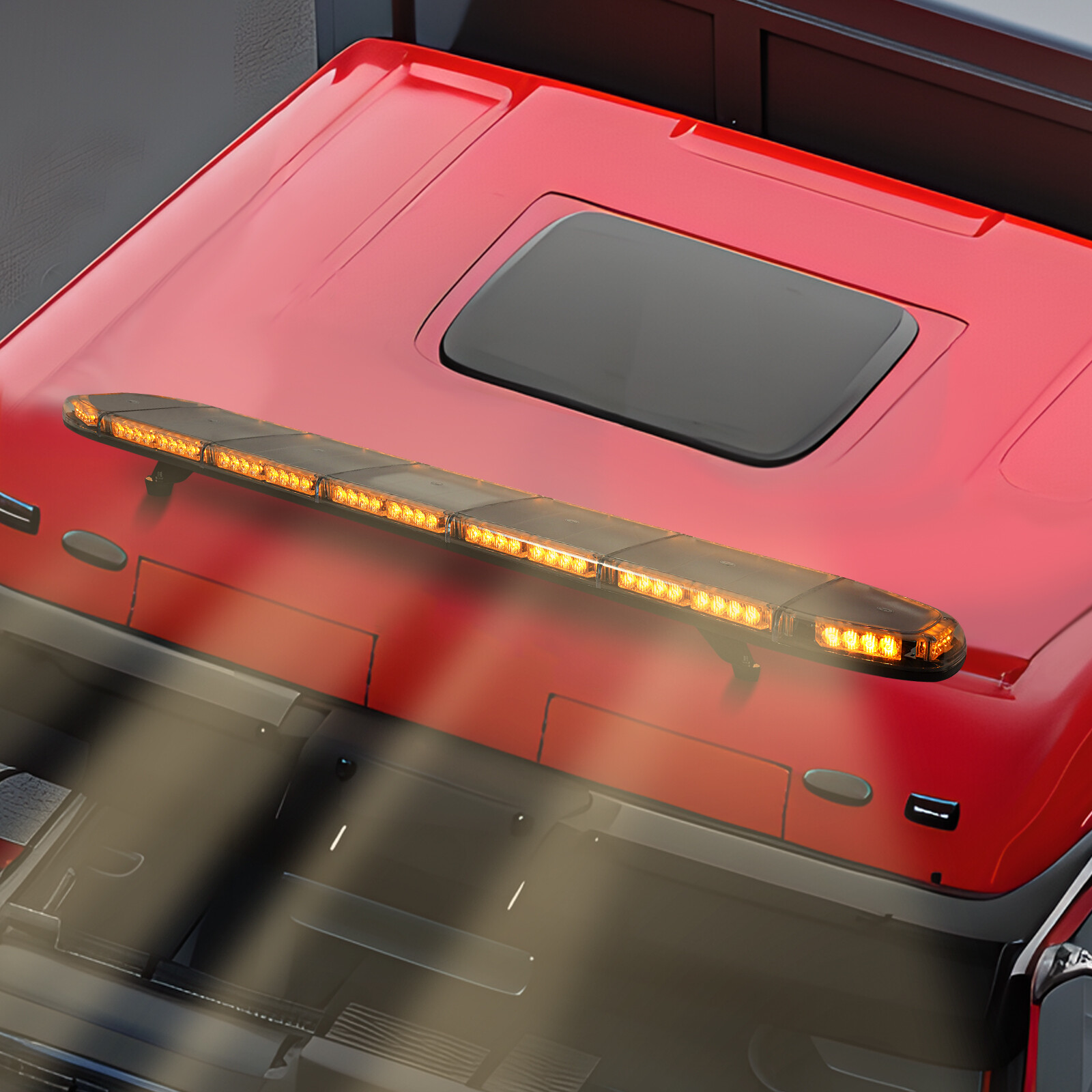 61.4" LED Strobe Light Bar Amber Emergency Light Beacon Warning Tow Car Trucks