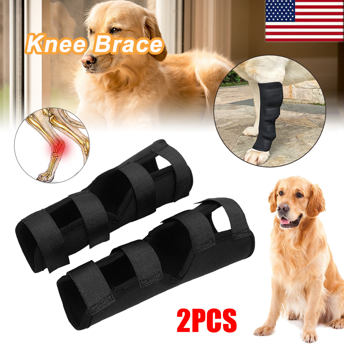 Dog Knee Brace Leg Brace for Sprain ACL Arthritis Joint Pet Dog Back Leg Support