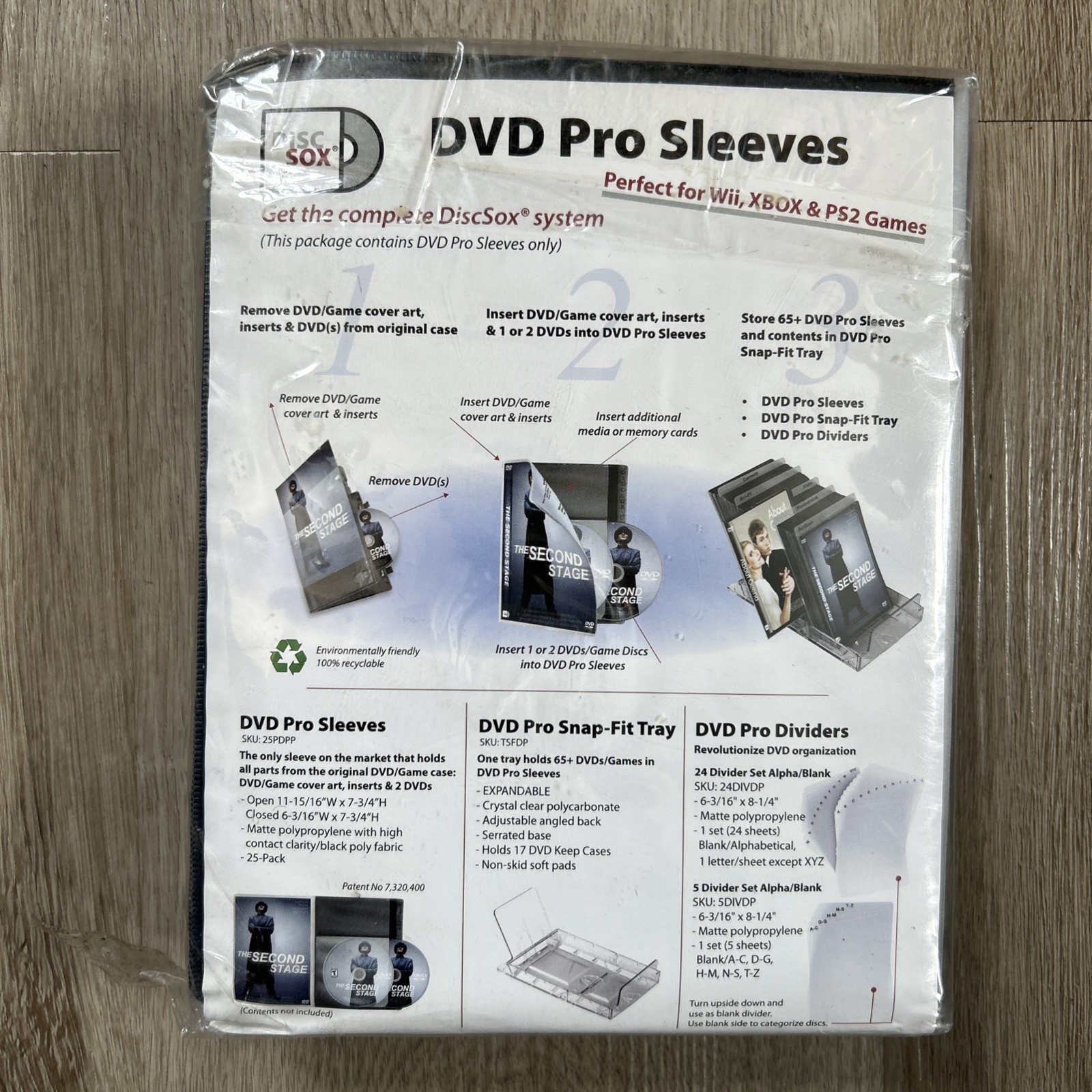DiscSox DVD Pro Sleeves 25 Pack For CD Video Game Disc Storage Organization NEW