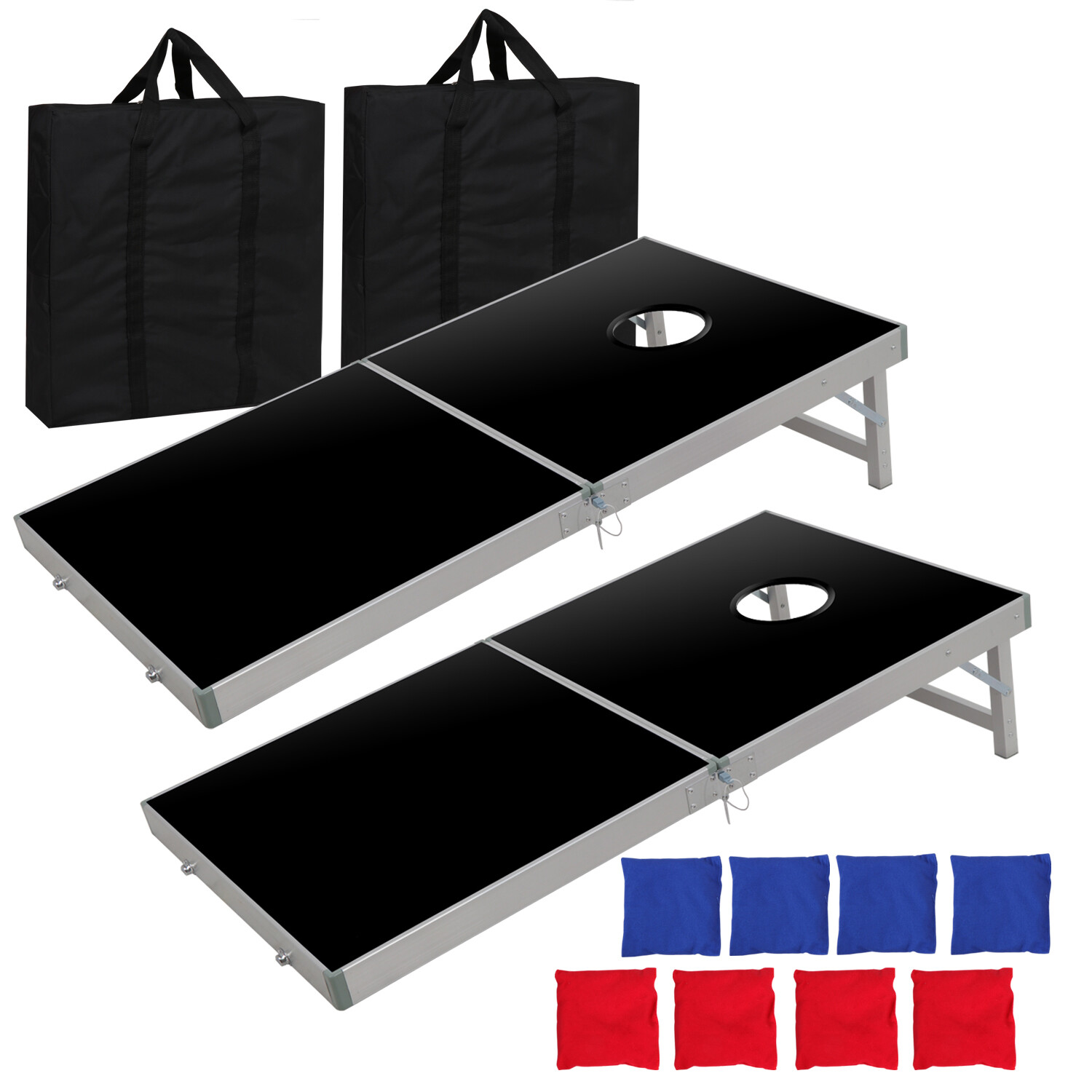 Aluminum Foldable Cornhole PRO Regulation Size Bean Bag Toss Game Set - 4 x 2FT