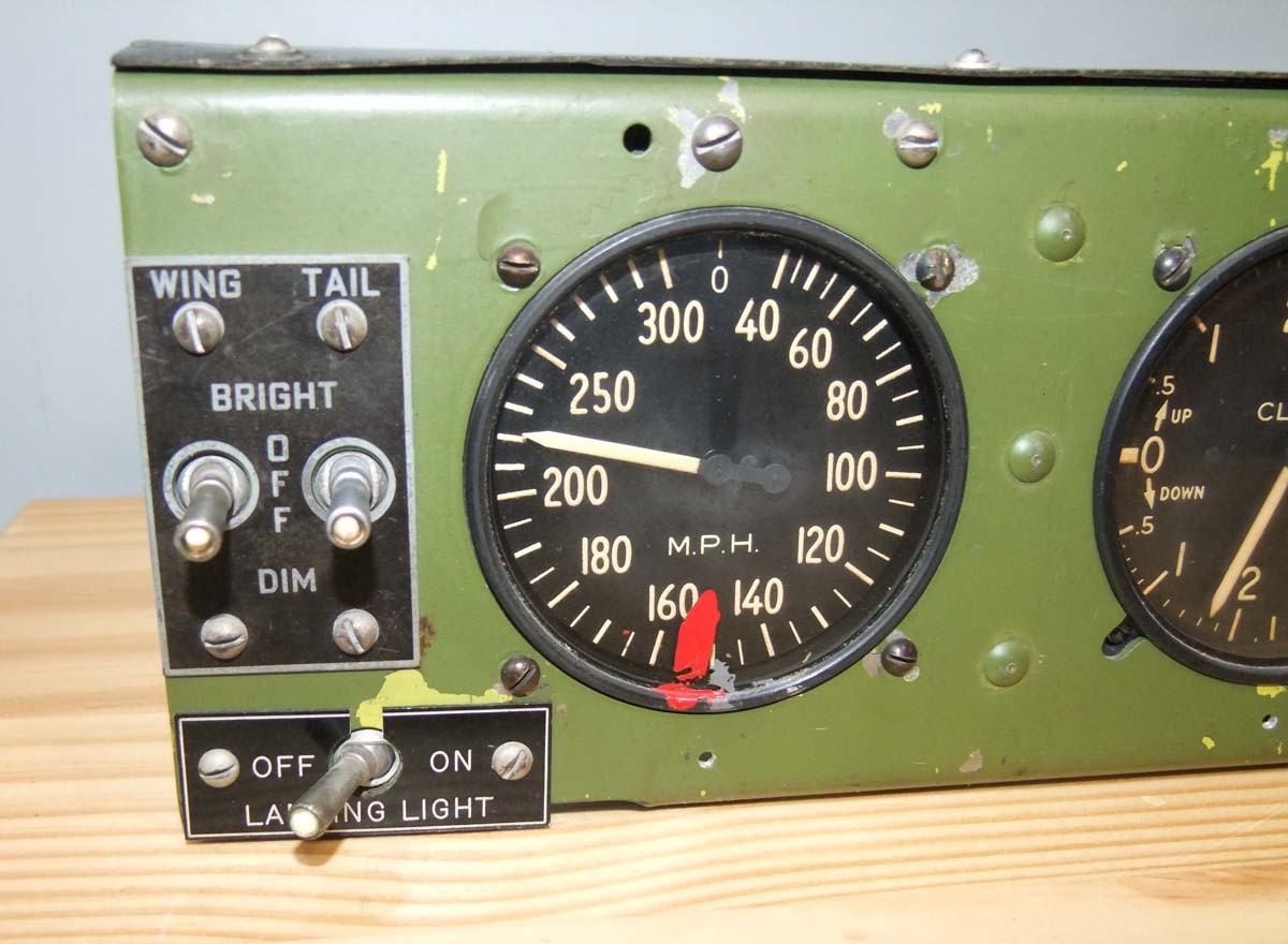 Original Waco CG-4A Hadrian Glider Instrument Panel