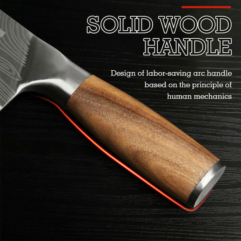 Stainless Steel Asian Kitchen Knife Butcher Chef Damascus Cleaver Chopping Meat