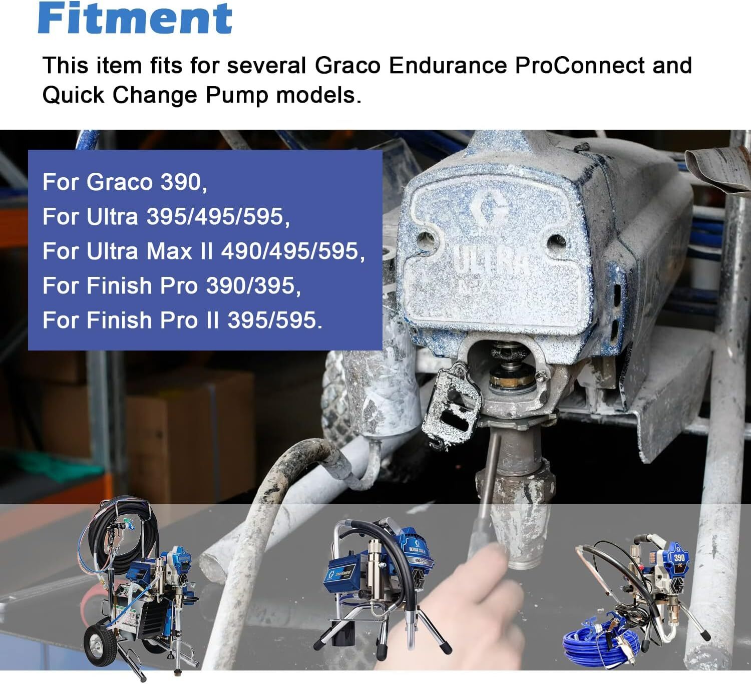 244194 Pump Repair Packing Kit for Graco 295 390 395 490 495 595 3400 Sprayer