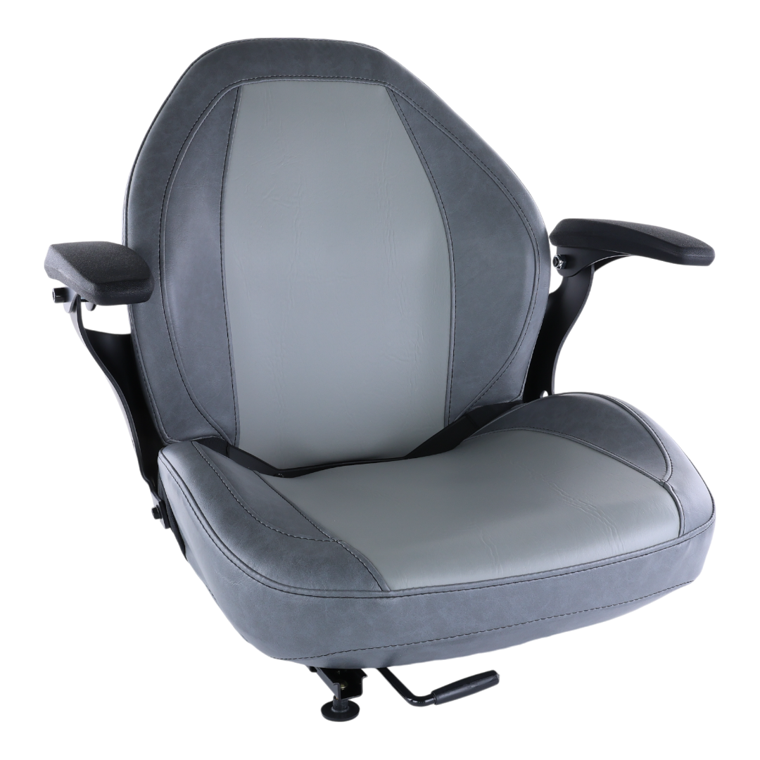 Gray High Back Lawn Mower Seat Armrests Bobcat Dixie Snapper Toro Exmark Bad Boy