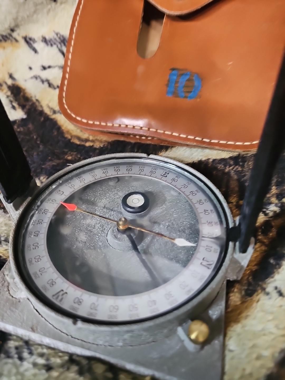 Vintage Antique Surveyors Compass Warren Knight Co Philadelphia PA W/pouch