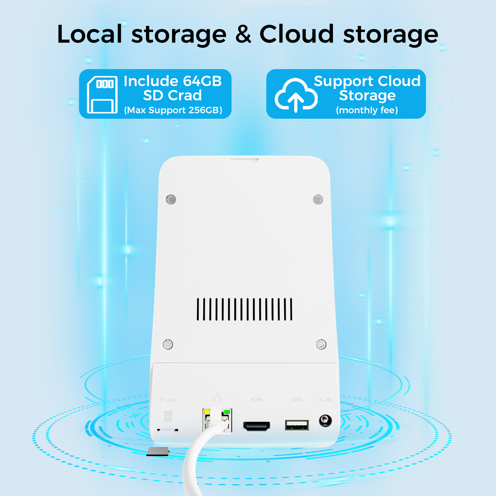 Hiseeu 4MP 10CH Wireless WIFI Solar Battery Powered Security Camera System Audio