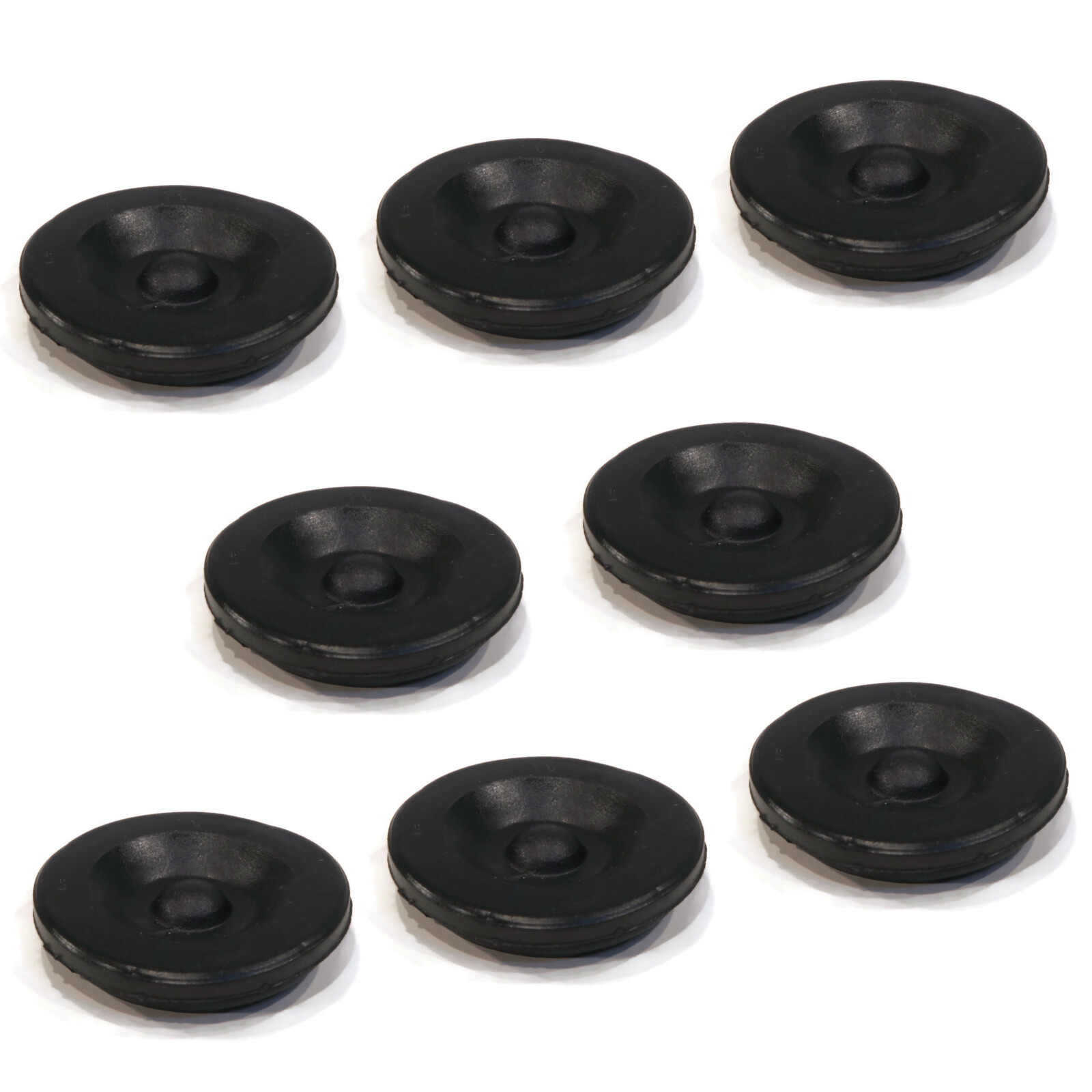 8-Pack Black Rubber Grease Plug Hub Dust Caps for Tiedown Trailer Camper Axle