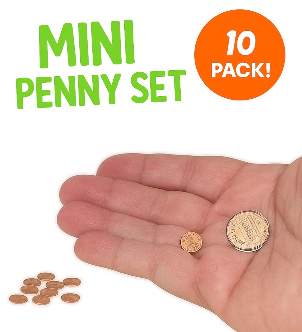 10 Set MINI PENNIES Tiny Penny Lincoln Coins For Magic Tricks Shrinking Joke