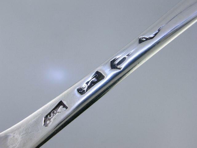 Early George II Silver 7 3/8" Spoon SAMUEL HUTTON London c1737 lion crest