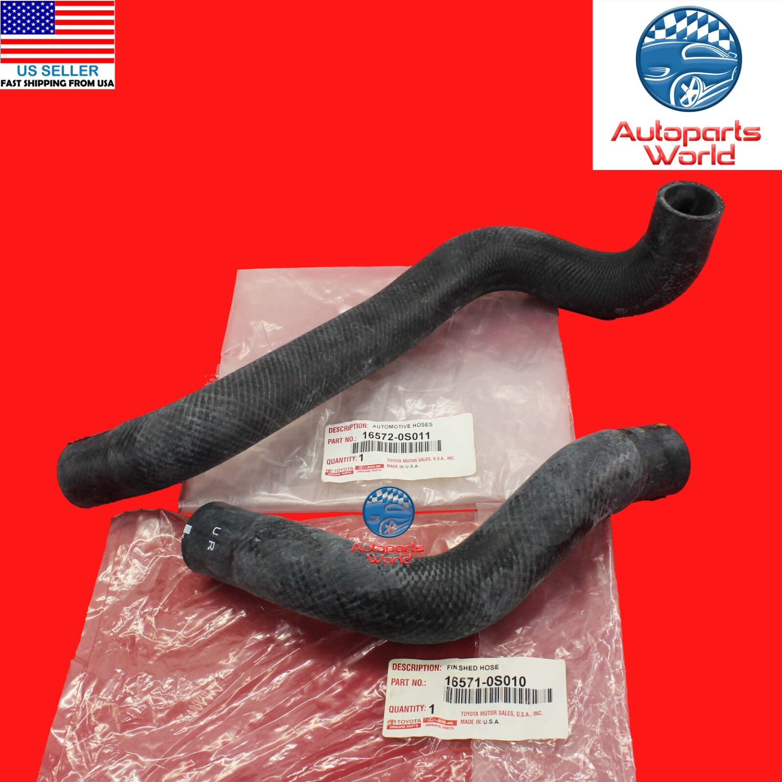 GENUINE TOYOTA TUNDRA SEQUOIA 4.6L 5.7L INLET & OUTLET RADIATOR COOLANT HOSE SET