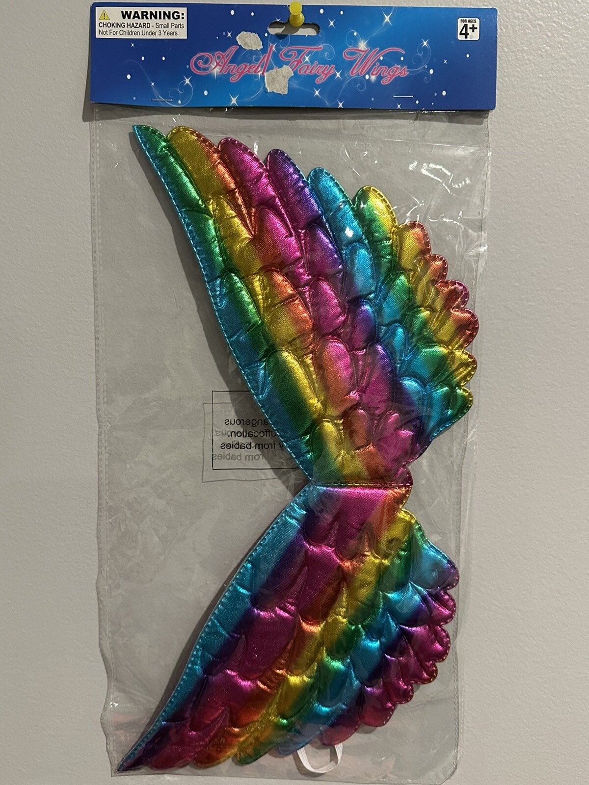 Girls Glossy Angel Fairy Wings Dress Up Costume Multicolor