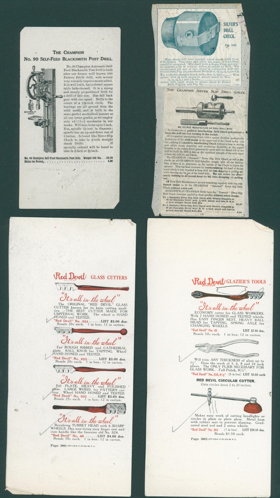 c.1910s Hardware Trade Pamphlet Lot Blacksmith Tools Drill Vise Clamp Ads Store