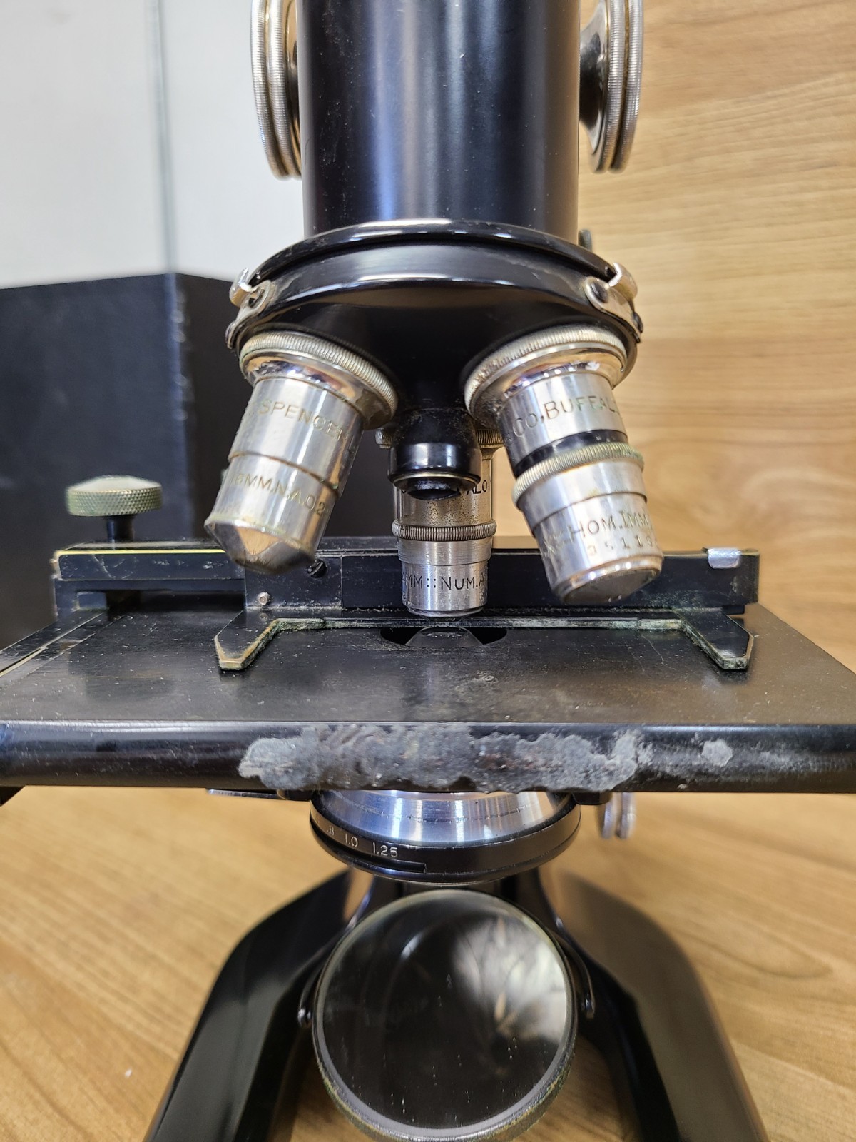 Vintage Spencer Buffalo USA Monocular Microscope Carl Zeiss Lens and Scopelite