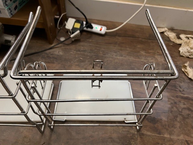 Set of 2 Chrome T-Shirt Shopping Bag Rack Stand Store Holder Grocery Bagging