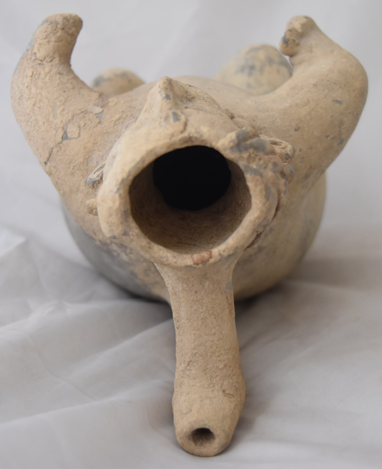 Ancient Pre Columbian Moche Culture Stirrup Spout Vessel Pottery 200CE-800CE