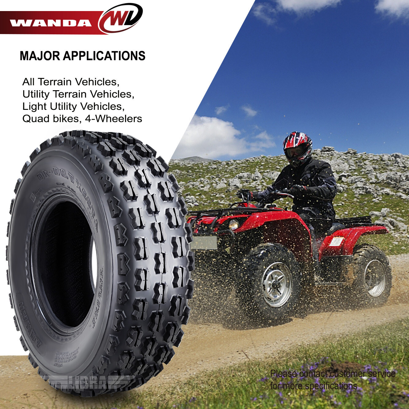 2 ATV Tires 22x7-10 22x7x10 4PR WANDA Sport 22x7.00-10 - GNCC Cross Country Race