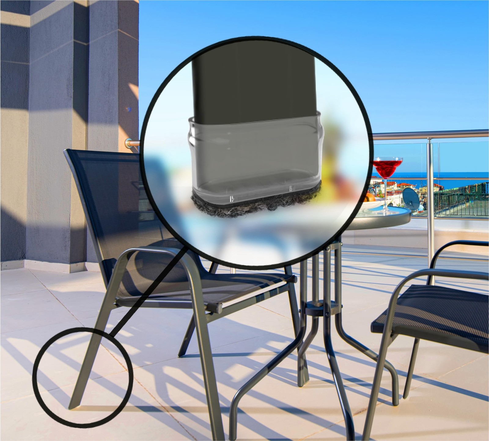 Slipstick GorillaOutdoor Berber Furniture Feet Pads with Clear Sleeve Sock (8...