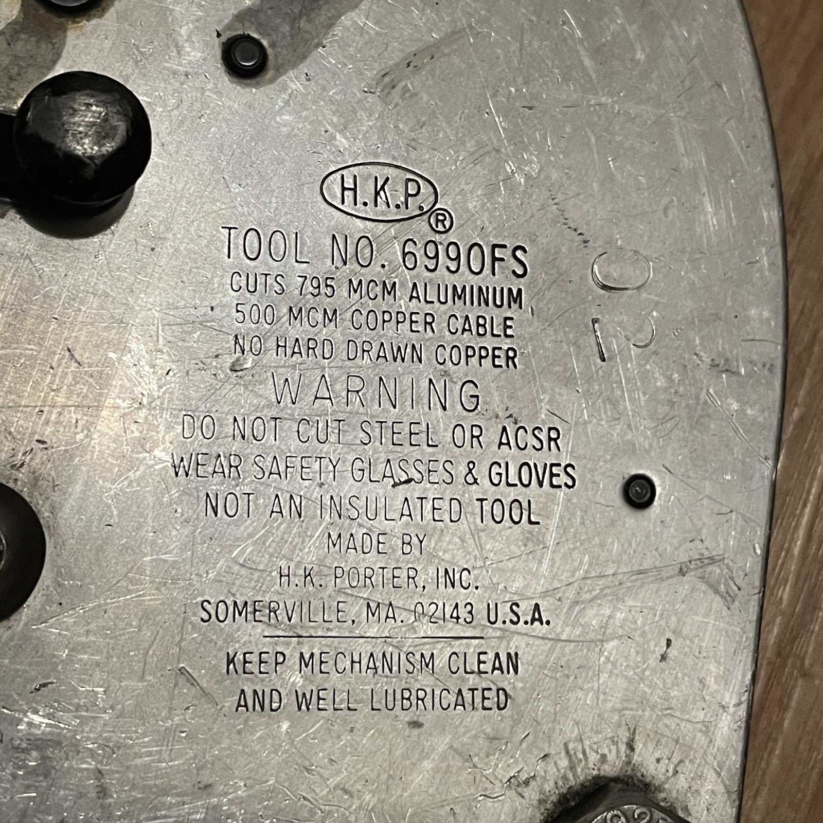 HK Porter HKP 6990FS Compact Ratcheting Cable Cutter 14" USA