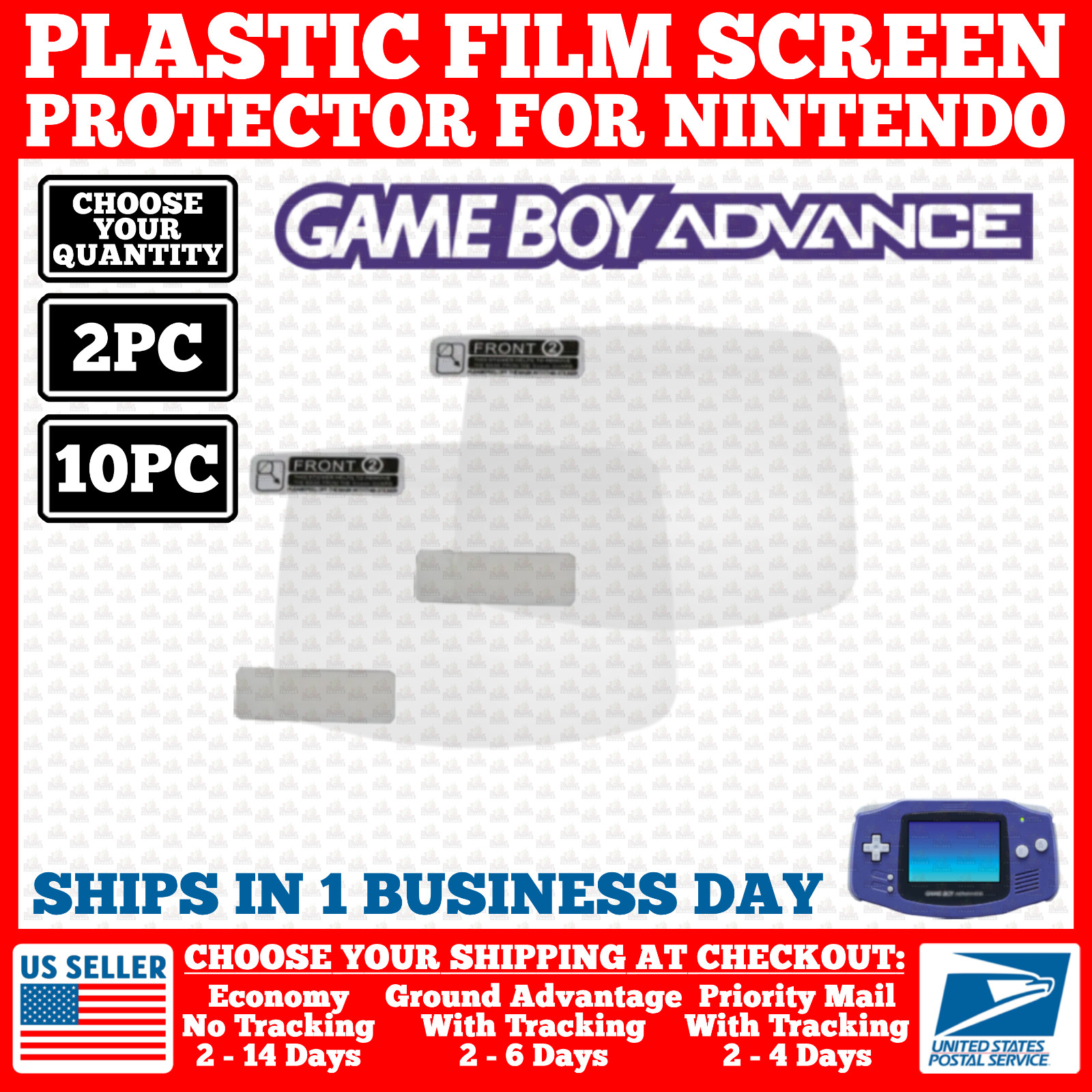 Film Plastic Screen Protector For Nintendo Game Boy Advance GBA Model Console