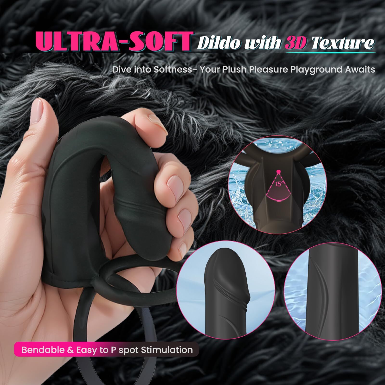 Men Penis Cock Ring Vibrator G spot Dildo Massager Sex Toys For Women Couple