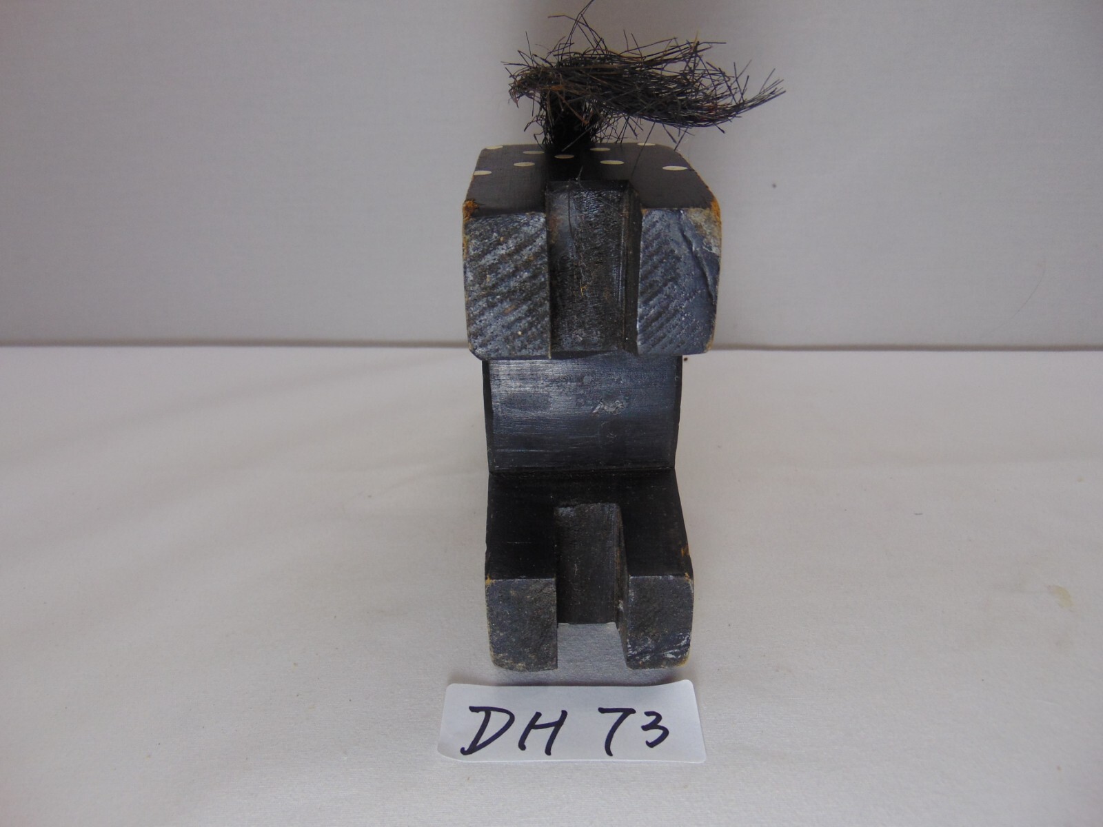 Vintage Hachinohe Yawata-Uma Black Horse Hand-painted Wooden Japanese Folk Art