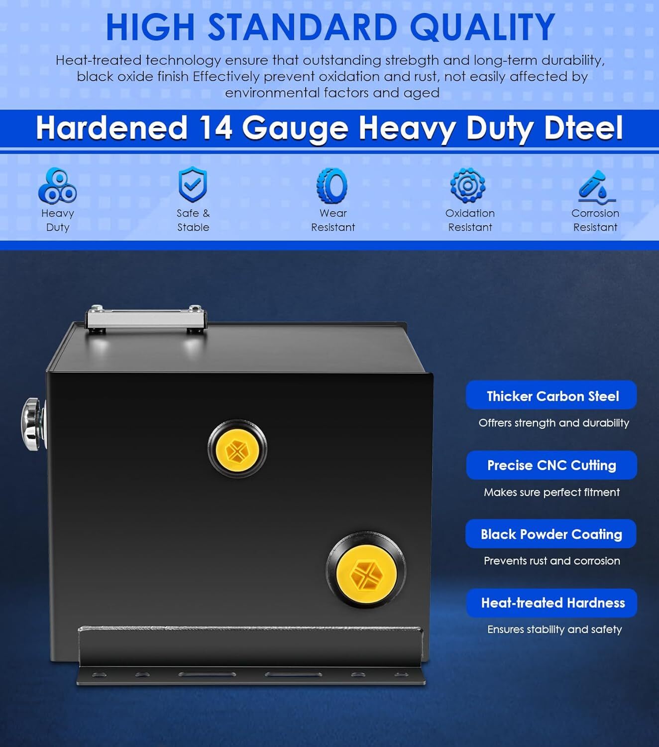 15 Gallon Hydraulic Fluid Reservoir Tank with Fill Cap Vertical Mount for Truck