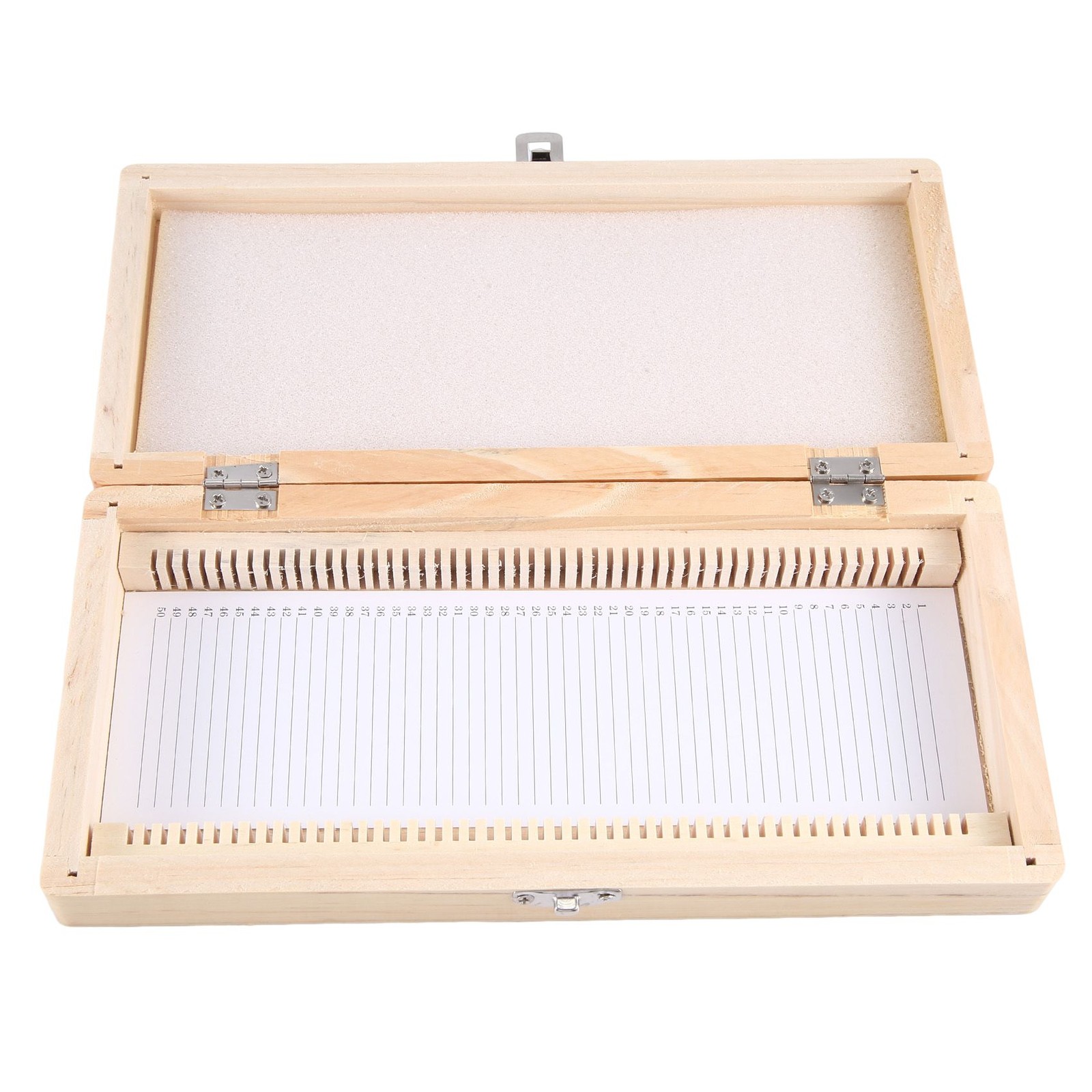 Wooden Slide Storage Box, Holds 50 Slides, Microscope Slide Box C9N49396
