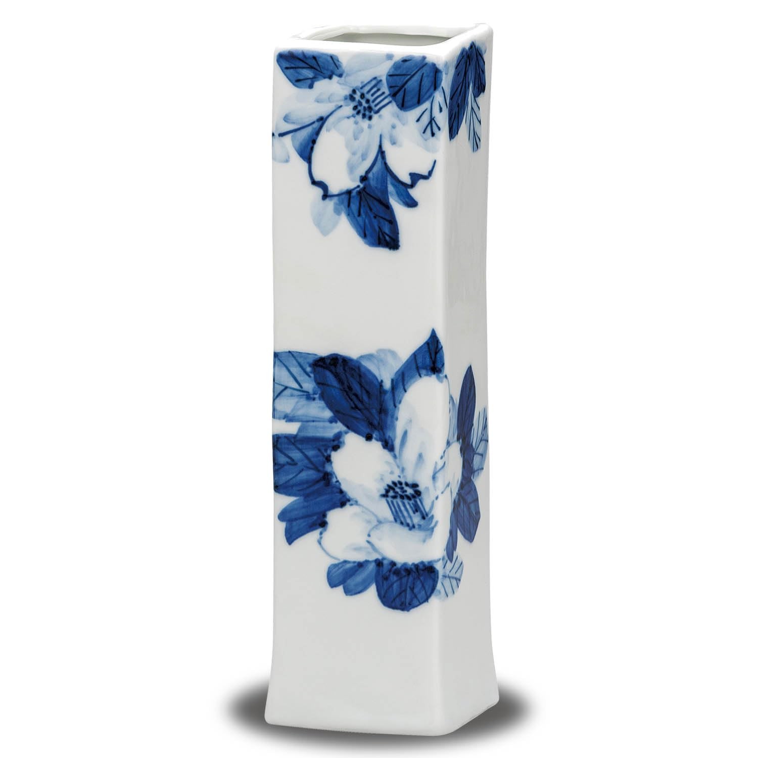 Kutani Ware Yamachiya Floral Porcelain Flower Vase 9.3in Japan