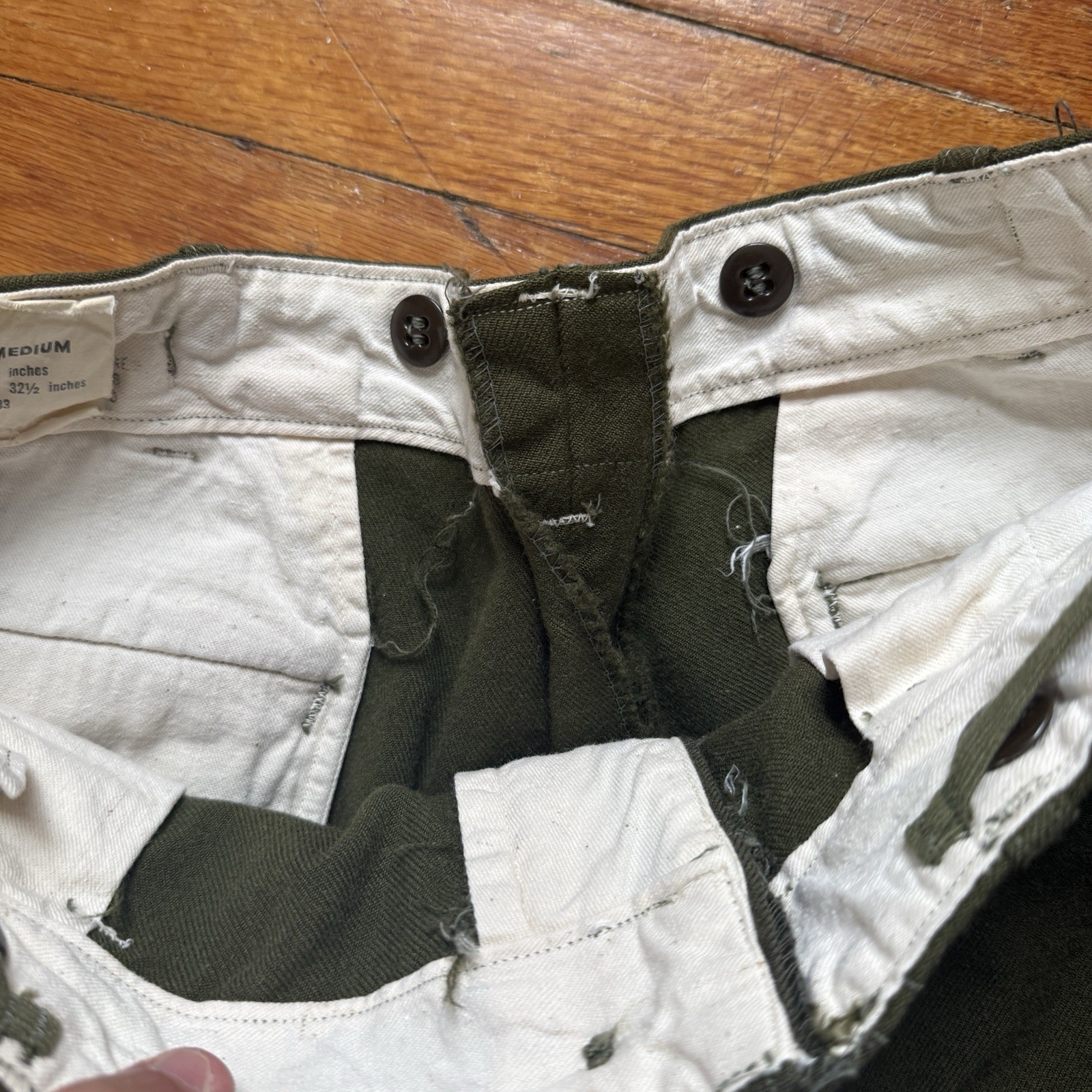 Vintage 1953 US Army M-1951 Wood Field Pants Trousers Reg MEDIUM Korean War Era