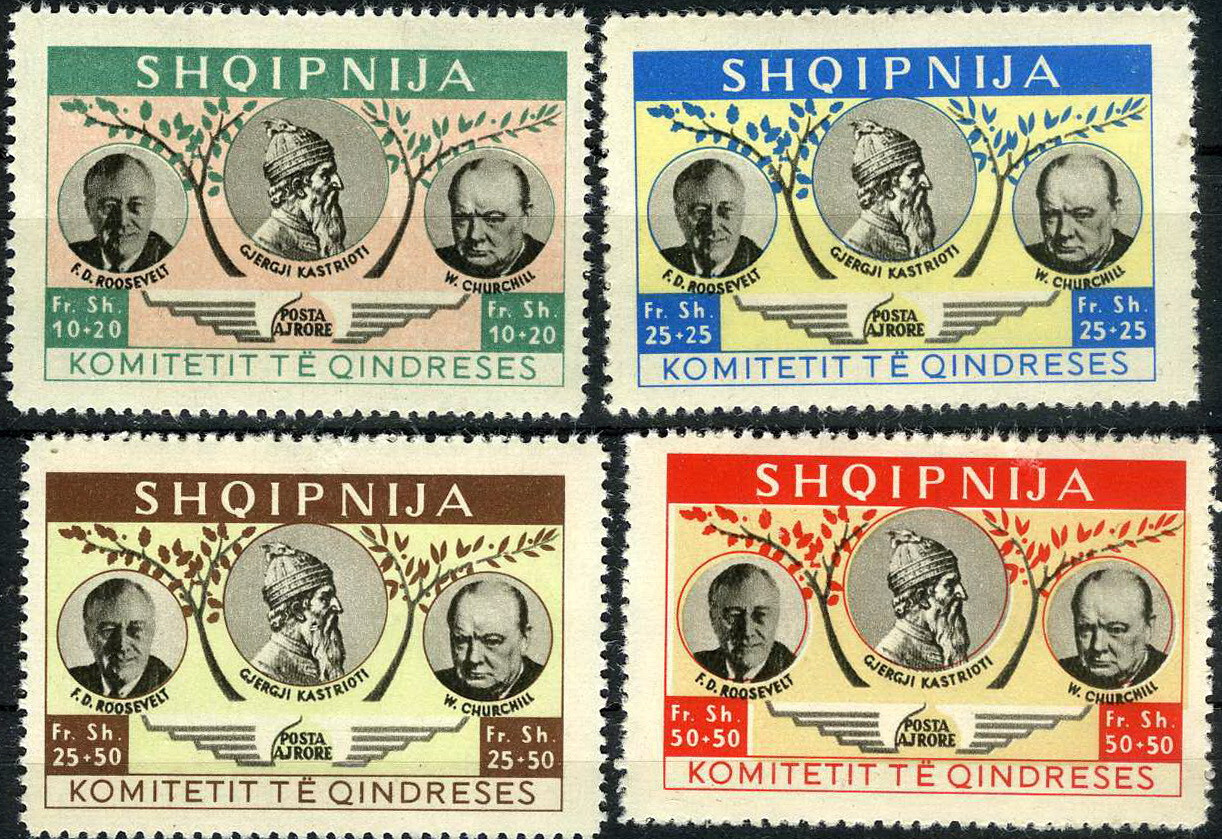 Albania 1952 Winston Churchill & Franklin Roosevelt MH Semi-Postal