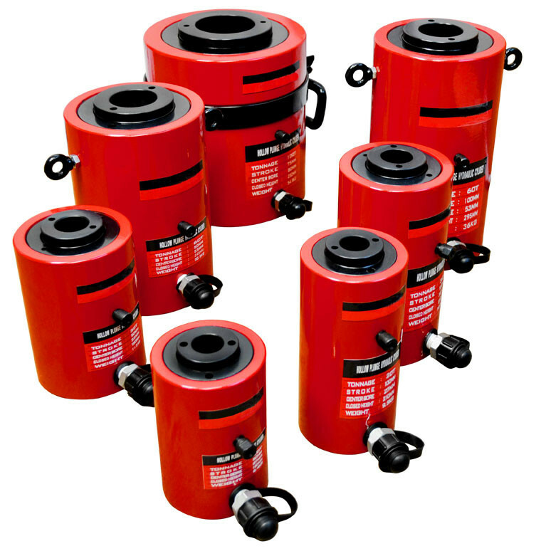 20 Ton Hollow Plunge Hydraulic Cylinder 50mm Stroke 160mm Closed Height