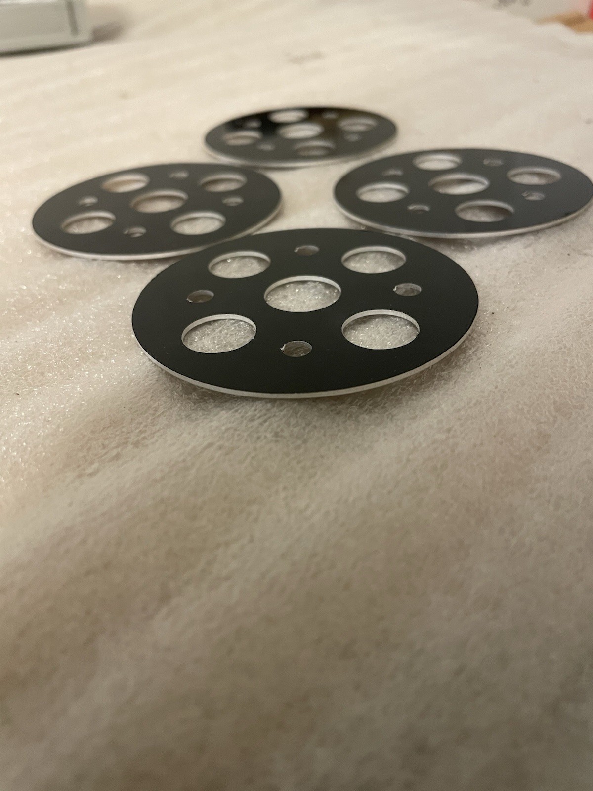 Hood Pin Scuff Plates - Fits 1/2" Pins - Black Aluminum - 4 Pack - IMCA NHRA