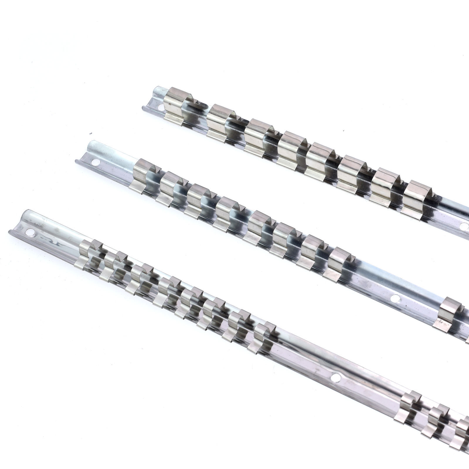 15pcs Socket Rails 1/4" 3/8" 1/2" 16 Clip On Rail Tool Organizer Storage US SHIP