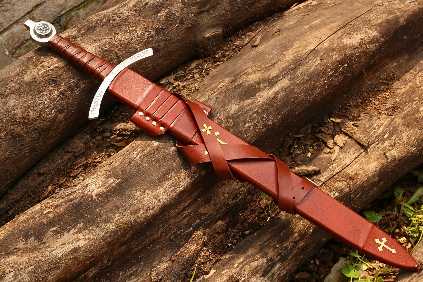 Hand-forged Knights Templar Sword Set — display, cosplay, best gift for him.