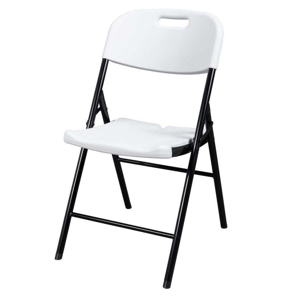 4Pcs Plastic Folding Chairs Stackable Garden Patio Wedding Party Chair White