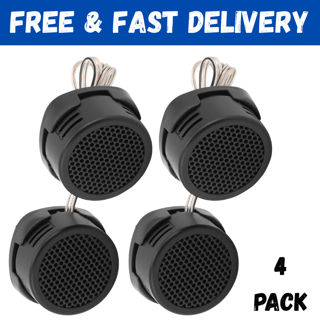 2 Pair 1 inch Car Tweeters 1000W Black Super High Frequency Micro Dome Piezo