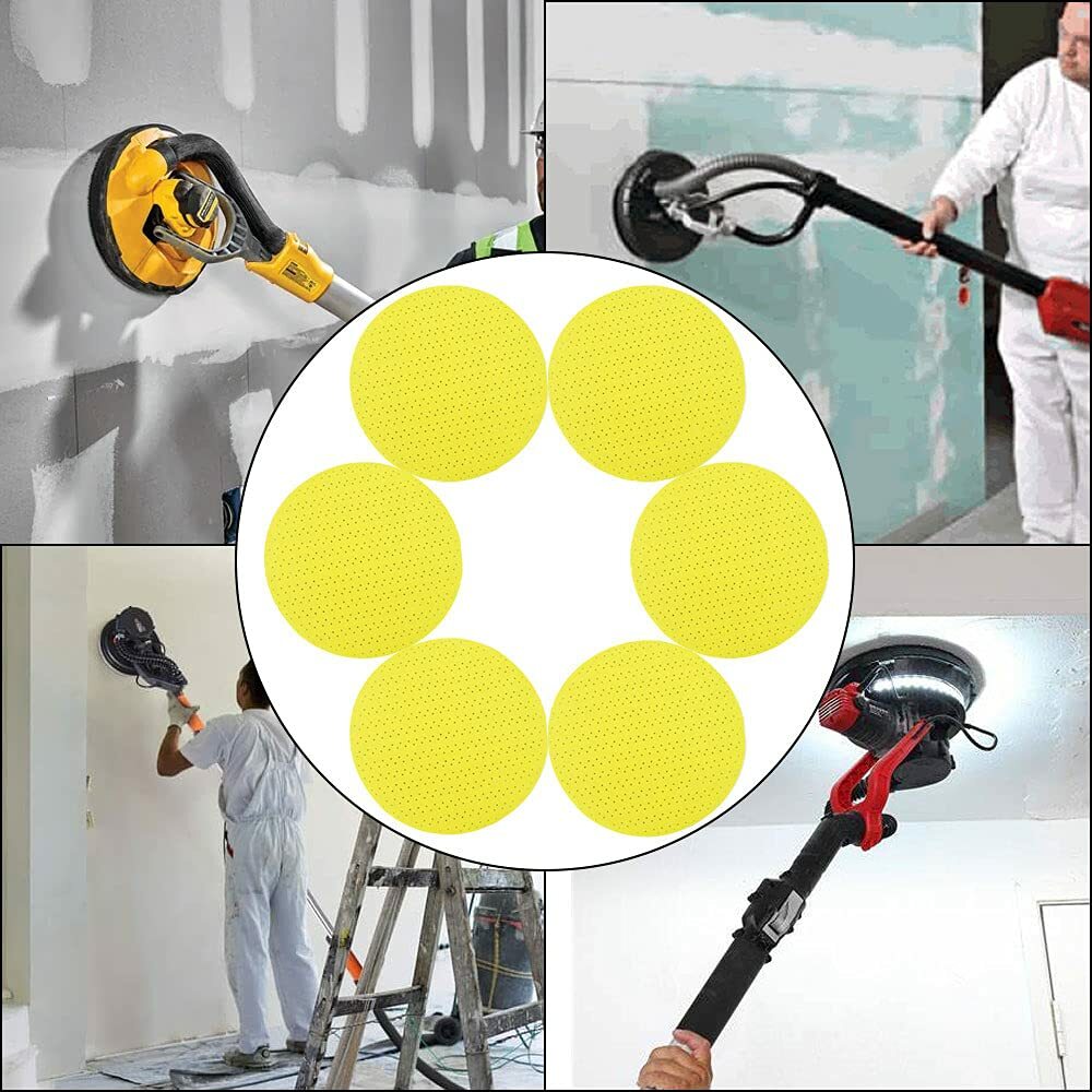5PCS 9-in/225mm Multi-Hole Drywall Sander Paper Hook&Loop Sanding Pads 150 Grit