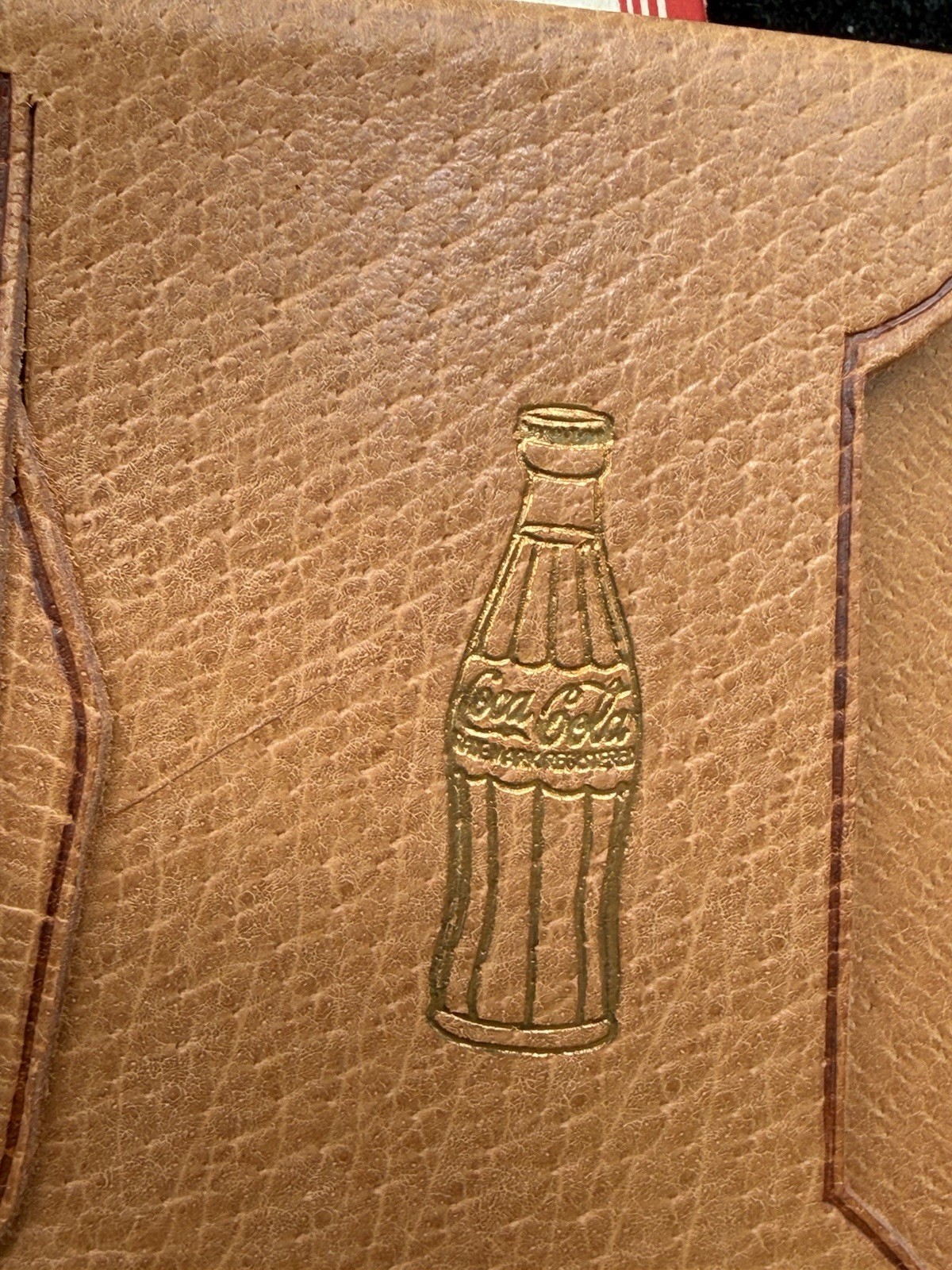 Vintage Coca Cola Pigskin Wallet w/ Box NIB NOS BILLFOLD WOW UNUSED