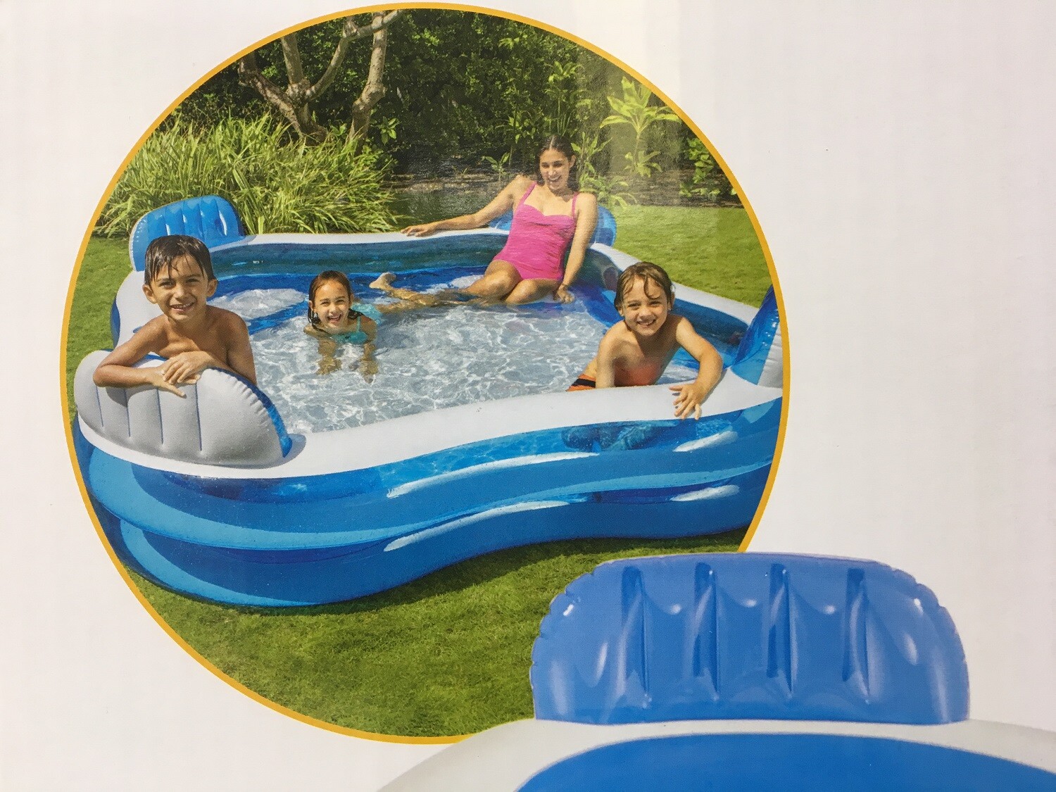 Intex 56475EP Swim Center Family Lounge Inflatable Pool 90inch X 90inch X 26inch