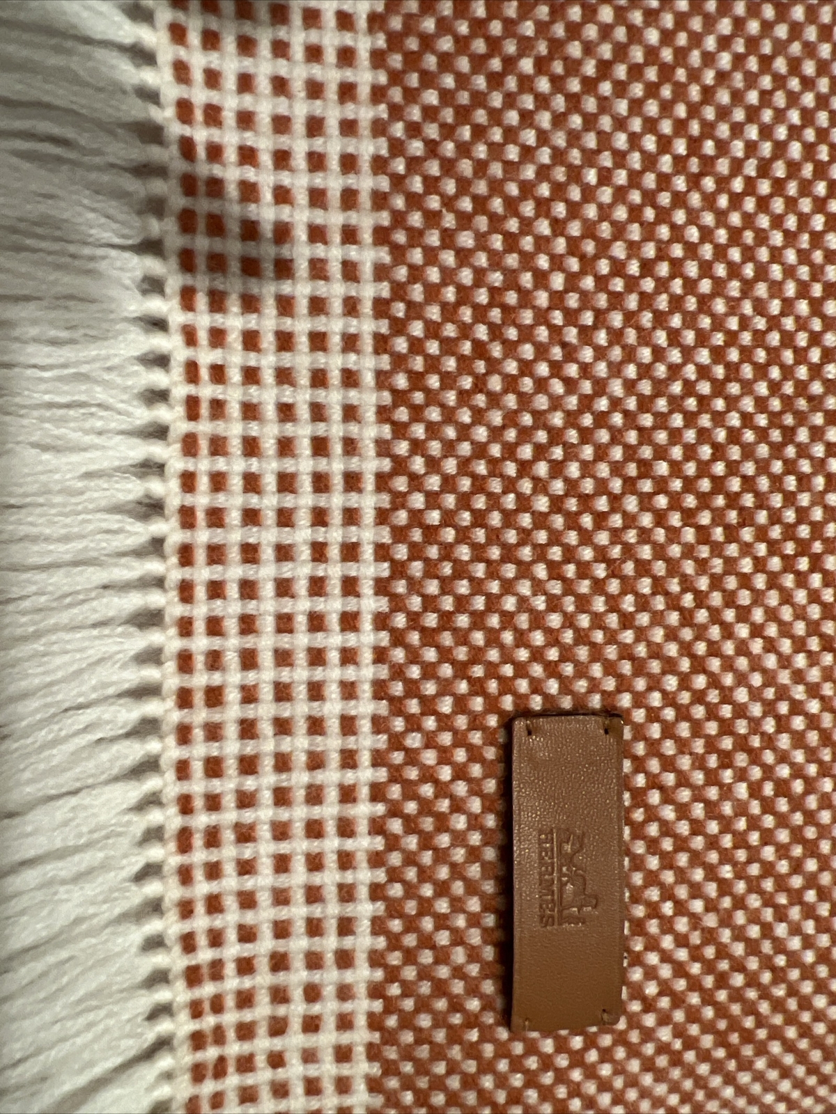 Hermès Chevron Artisanale stole Cashmere EXCELLENT Condition